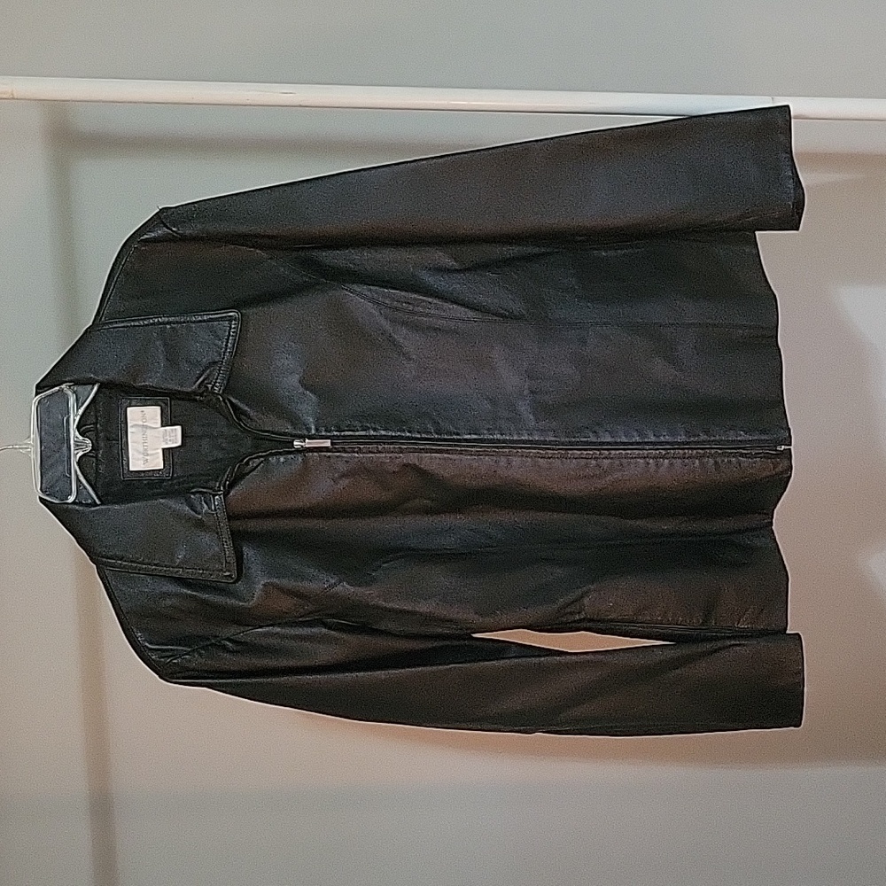 Stunning Black Leather Coat sz XL
